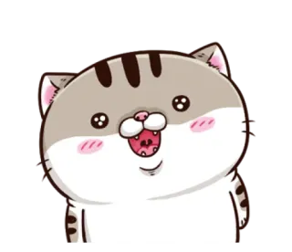 😳 고양이, 귀여운, 만화, 동물, 행복한, 새끼 고양이 telegram sticker