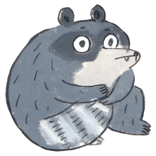 😲 procione, animale, cartone animato, adesivo, illustrazione, carino telegram sticker