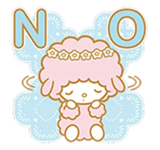 🙅 NO ovelha, fofo, não, cordeiro, adesivo telegram sticker