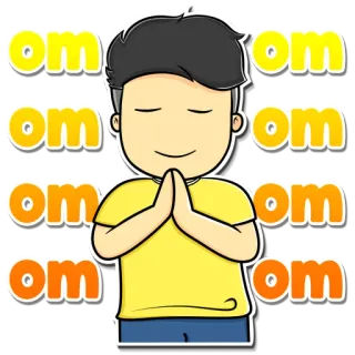 🙏 om om, meditazione, yoga, induismo, spirituale, namaste, pace telegram sticker