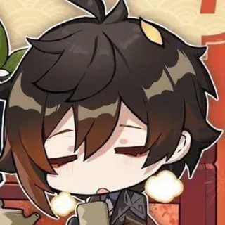 🍵 Zhongli Genshin Impact zhongli, genshin impact, gra wideo, anime, chibi, postać telegram sticker