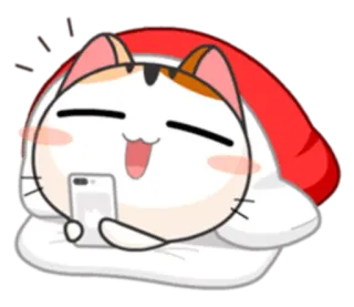 😄 cat, sticker, cartoon, phone, sleeping, cute telegram sticker