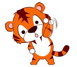 🐯 tiger, animal, cartoon, cute, character telegram sticker