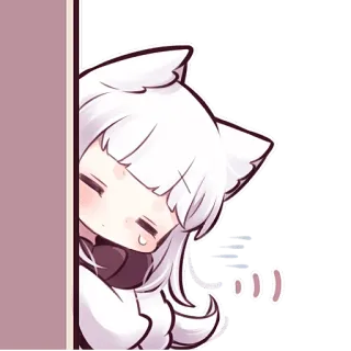 😶 Аниме, Девушка-кошка, Каваий, Милый, Манга, Подглядывание telegram sticker