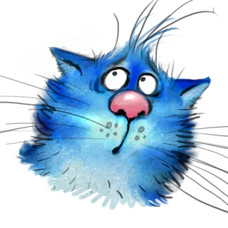 😳 gatto, blu, animale, cartone animato, carino, animale domestico telegram sticker