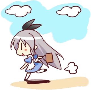 🏃‍♀️ Chibi, Cartoon, Laufend, Mädchen, Süß telegram sticker