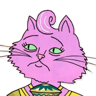 😦 Princess Carolyn BoJack Horseman кот, принцесса, Кэролин, мультфильм, животное, телешоу telegram sticker