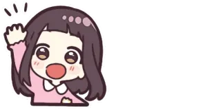❤️ sticker, dessin animé, fille, kawaii, mignon, salut telegram sticker