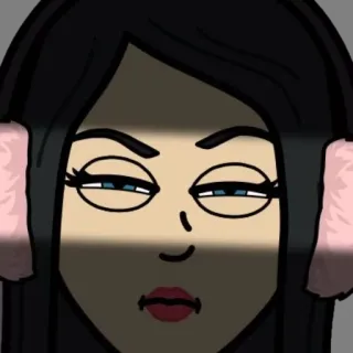 👀 Frau, Ohrenschützer, Bitmoji, Cartoon, Gesicht, Porträt telegram sticker