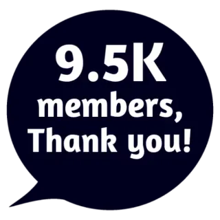 😵 9.5K members, Thank you! obrigado, membros, comunidade, 9.5K, celebração telegram sticker