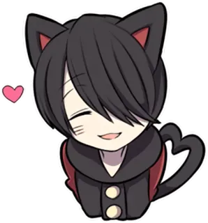 😄 Katze, Kawaii, Herz, Süß, Anime, Manga, Aufkleber telegram sticker