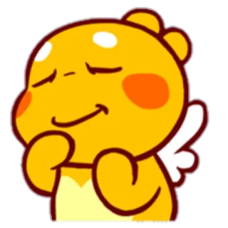 😉 carino, giallo, angelo, ali, cartone animato, felice telegram sticker