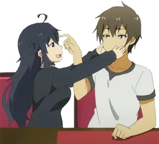 😗 Anime, Casal, Provocação, Engraçado, Fofo, Relacionamento telegram sticker