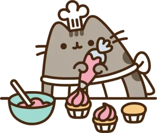🍰 Pusheen Pusheen, Katze, Backen, Cupcake, süß, Essen telegram sticker