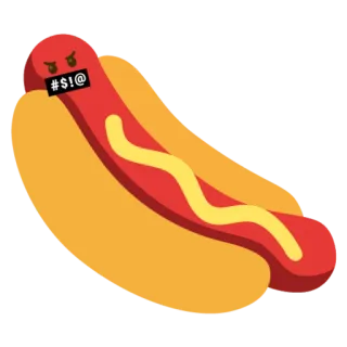 🤬 #$!@ Cachorro-quente, Emoji, Bravo, Comida, Ofensivo, Censurado telegram sticker