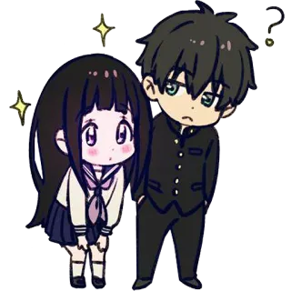 ❤️ Anime, Casal, Chibi, Desenho animado, Personagens, Fofo, Adesivo whatsapp sticker