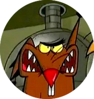 ⚪️ cartoon, angry, beaver, face, grimace telegram sticker