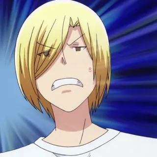 ⚓️ Anime, Bravo, Loiro, Masculino, Expressão facial telegram sticker