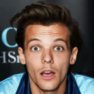 😯 Louis Tomlinson cantor, celebridade, retrato, música, One Direction telegram sticker