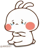🥺 Hase, Kaninchen, traurig, weinend, süß, Cartoon, Tier telegram sticker