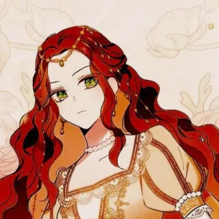 🍓 红发, 动漫, 女人, 肖像, 卡通, 数字艺术 telegram sticker