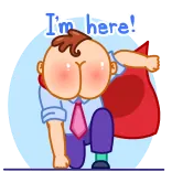 🦸‍♂️ I'm here! culo, dibujos animados, descarado, gracioso, humor, trasero telegram sticker
