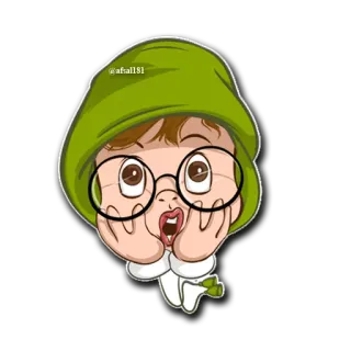 😱 @afall81 desenho animado, pessoa, retrato, óculos telegram sticker