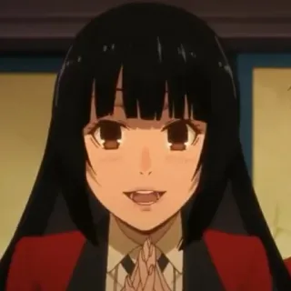 🥀 Yumeko Jabami Kakegurui Anime, Kakegurui, Yumeko Jabami, Jeux d'argent, École, Veste rouge whatsapp sticker