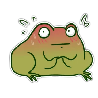 😳 frog, animal, cartoon, nervous, meme, cute telegram sticker