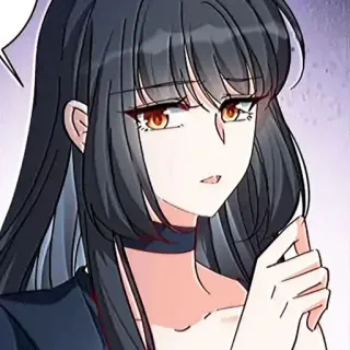 👍 애니메이션, 만화, 여자, 소녀, 진지한, 인물 사진 telegram sticker