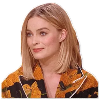 😌 Margot Robbie actrice, célébrité, femme, blonde, portrait whatsapp sticker