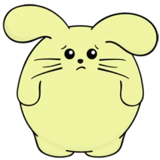 😞 coniglio, coniglietto, carino, triste, giallo, cartone animato whatsapp sticker
