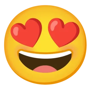 😍 อีโมจิ, ความรัก, ตาเป็นรูปหัวใจ, ยิ้ม, สีหน้า whatsapp sticker