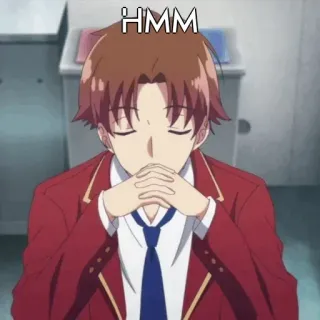 🤔 HMM Anime, Pensée, Réflexion, Hmm telegram sticker