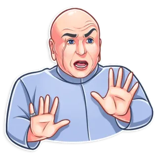 😨 Dr. Evil Austin Powers Dr. Evil, Austin Powers, kẻ phản diện, phim, hói, nhân vật, hài hước telegram sticker