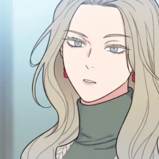 😏 mujer, dibujo animado, retrato, persona, anime whatsapp sticker
