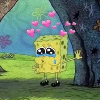 🧽 Spongebob hoạt hình, Spongebob, trái tim, khóc telegram sticker