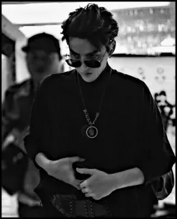 ➿ uomo, occhiali da sole, moda, ritratto, stile, bianco e nero telegram sticker