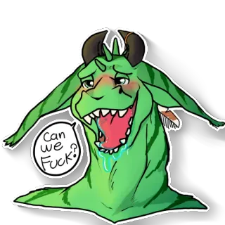 🤤 Can we Fuck? монстр, оскорбительный whatsapp sticker