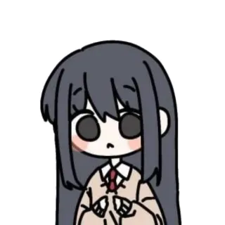 🙃 Anime, Fille, Dessin animé, Mignon, Uniforme scolaire whatsapp sticker