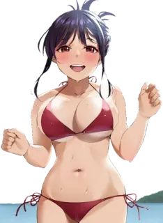 🤤 Anime, Bikini, Frau, Mädchen, Süß, Sommer, Strand telegram sticker