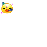 🥳 Emoji, Poussin jaune, Dessin animé, Animal, Autocollant telegram sticker