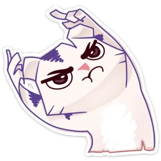 😎 Katze, Cartoon, Tier, Sticker, Süß, Wütend, Ausdruck telegram sticker
