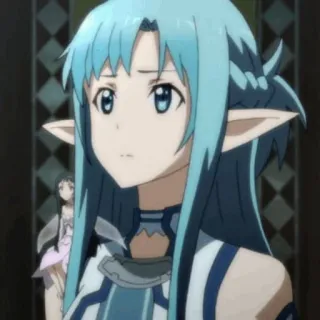 ❄️ Asuna Sword Art Online アニメ, 女の子, キャラクター, エルフ, 青髪, ファンタジー telegram sticker