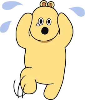 😨 cartoon bear, crying, sad, emotional, illustration telegram sticker