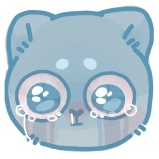 😿 кот, грустный, плачущий, милый, животное, стикер whatsapp sticker