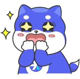 🤑 собака, щенок, взволнованный, мультик, шиба ину, эмодзи telegram sticker