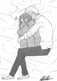 💗 Anime, Casal, Abraço, Sono, Mangá, Amor telegram sticker