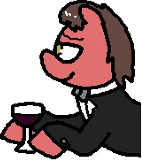😏 Cartone animato, Personaggio, Vino, Brindisi, Bevanda telegram sticker