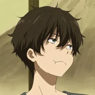 💞 Houtarou Oreki Hyouka Anime, Ragazzo, Houtarou Oreki, Hyouka, Personaggio, Espressione telegram sticker
